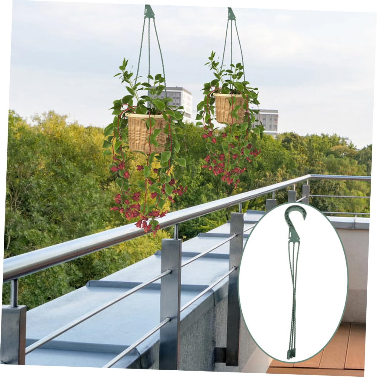 CIYODO 5Pcs Hanging Planter Hooks Set Plant Hangers with Chains for Use Space Saving for Succulents Flower Pots for Areas