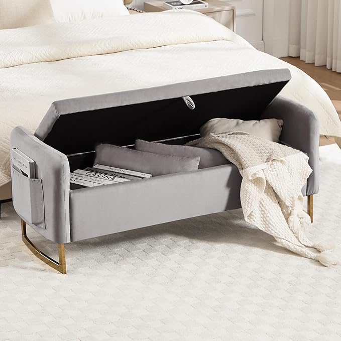 48" End of Bed Bench, Modern Storage Benches