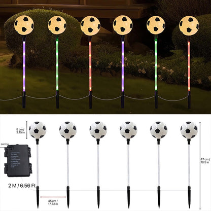 AUGPET Battery Powered Garden Sports Ball Theme Party Stake Lights Soccer Football LED Landscape Path Lights Indoor/Outdoor Christmas Festival Home Patio Decoration Lamps