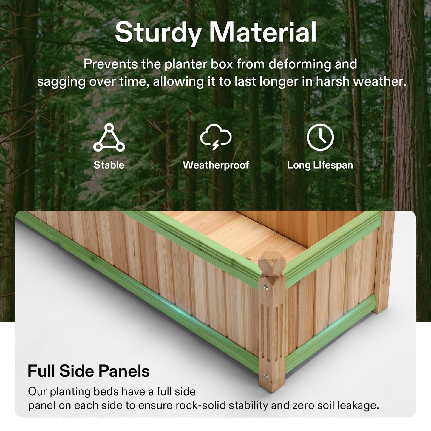 VIVOSUN 3.6 x 1.3Ft Wooden Raised Garden Bed, 43.5 x 16 x 14 Inches, Outdoor Wood Planter Box with Screwdriver and a Liner for Garden, Patio, Balcony, Backyard and Outdoors
