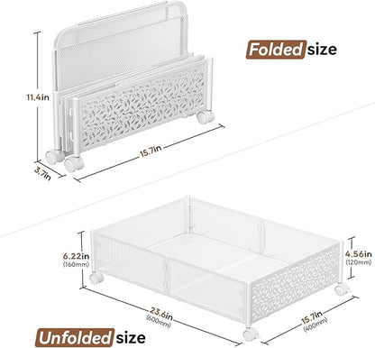 PHINOX Under Bed Storage, Under the Bed Storage Containers with Wheels, Under Bed Shoe Storage Organizer Drawer for Bedroom Clothes Shoes Blankets -4Pack