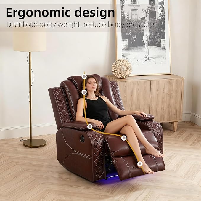 3-Piece Leather Power Recliner Sofa Set