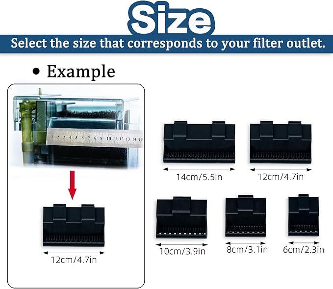 HOZOE Aquarium Filter Baffle, Fish Tank Accessory, Helps Maintain a Calm Water Surface and Slow Down Water Flow, Fish Tank Filter Flow Controller, Suitable for Most Hang-On-Back Filters. (14 CM)