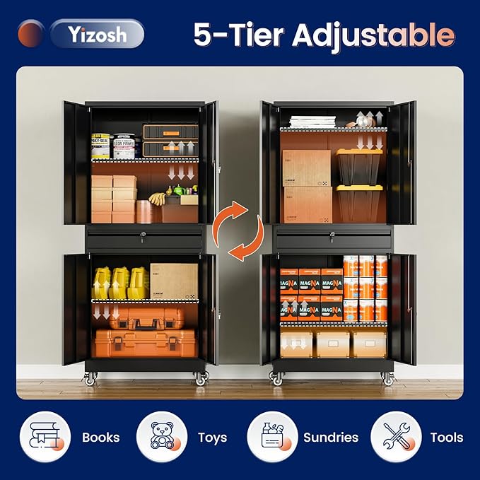 Yizosh Metal Garage Storage Cabinet