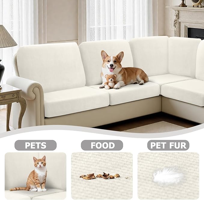Arfntevss Velvet Corner Sectional Couch Covers Slipcovers L Shape Couch Cushion