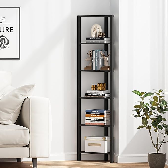 TUTOTAK Corner Shelf, 6-Tier Corner Bookshelf