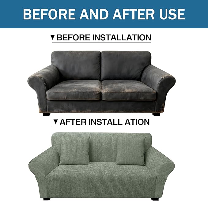 Loveseat Slipcover with 2 Pillow Cover