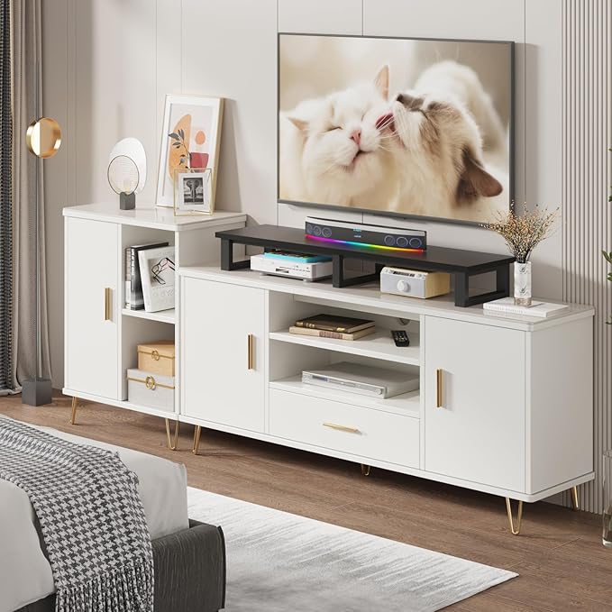 YAOHUOO 45" Large TV Riser for 32-60 inch TV, TV Riser Stand Shelf