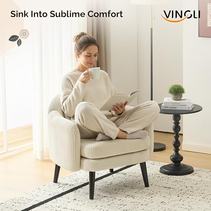 VINGLI 30.3" Wide Modern Barrel Accent Armchairs Set of 2