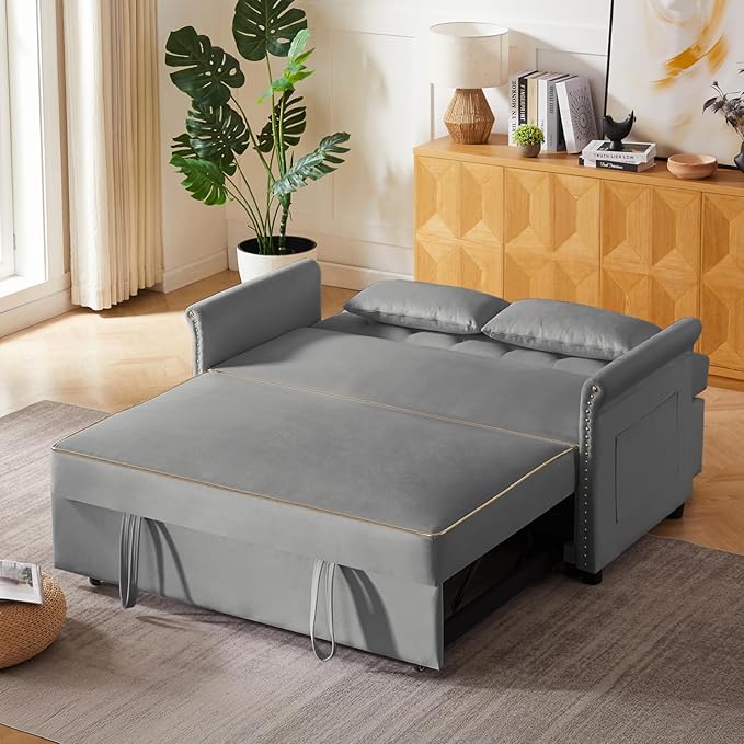 Auvsoce 57'' Convertible Sleeper Sofa Bed