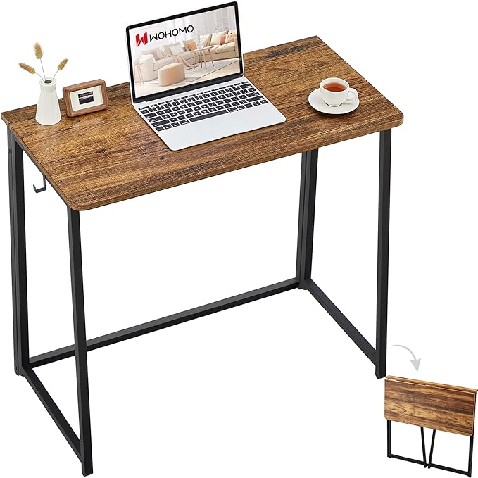 WOHOMO Folding Desk for Small Spaces, 31.5 Inch Foldable Computer Desks