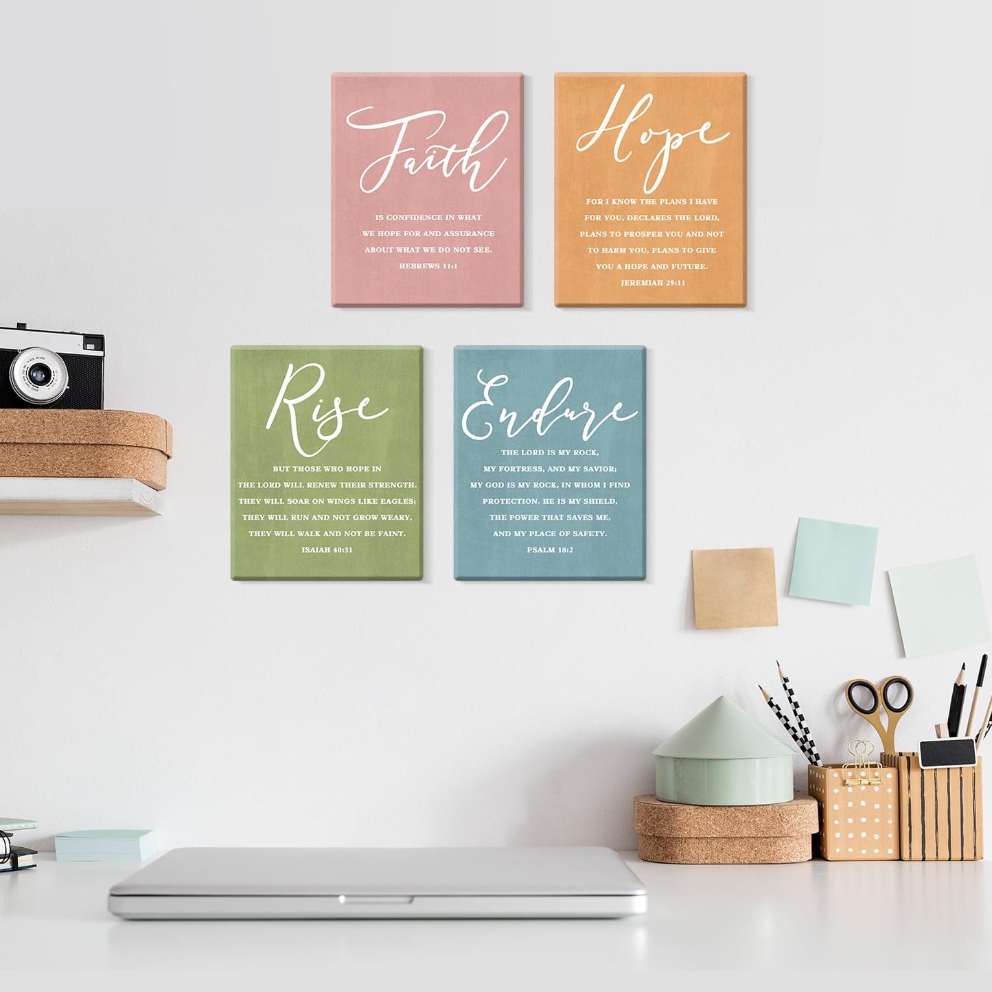 CHDITB Faith Hope Love Bible Verse Wall Art, Set Of 6 Prints Religious Prayer Wall Art, Scripture Quote Canvas Painting, 8x10 Inches Bible Saying Artwork Christian Art Prints For Living Room Bedroom