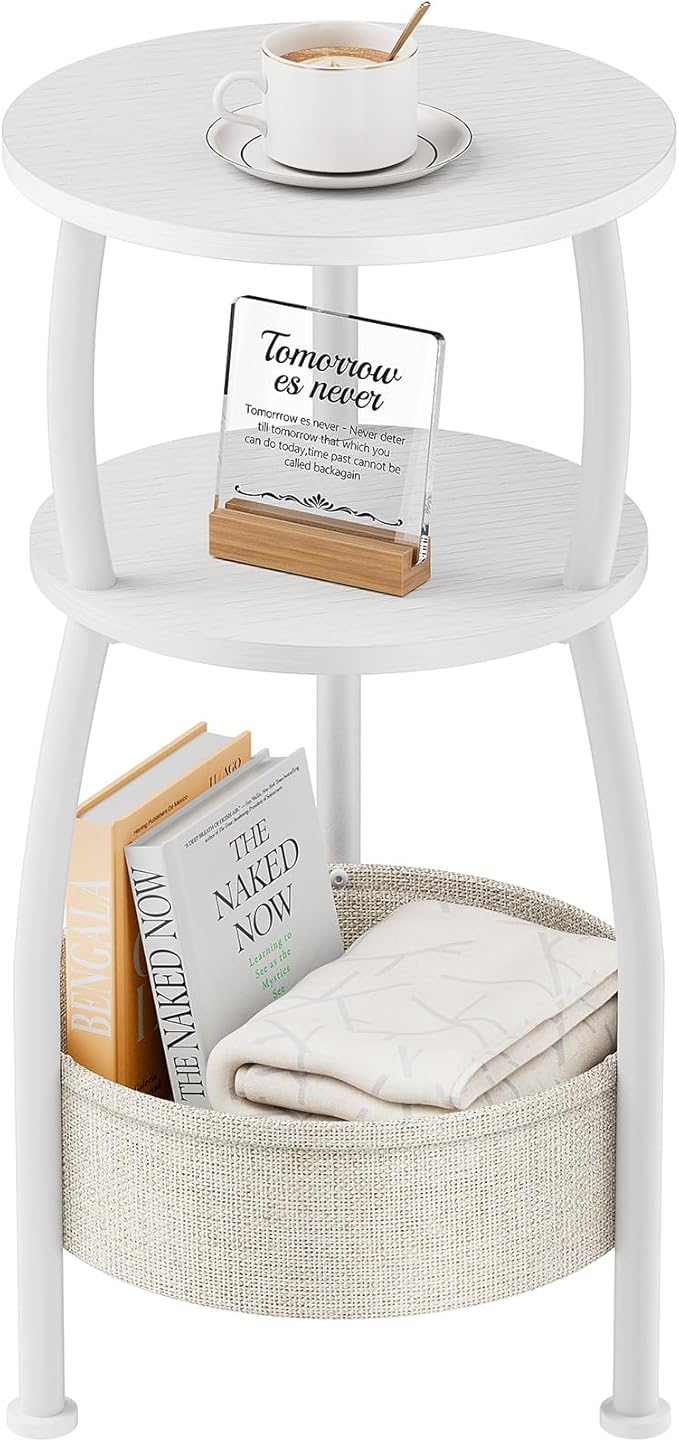 Small Round Side Table for Living Room
