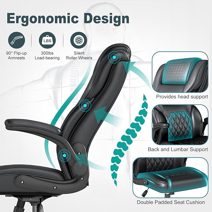 AnyGod Executive Office Chair, Comfy Ergonomic Computer Desk Chairs