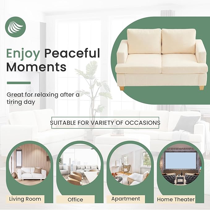 YOUDENOVA 2 Piece Set Comfy Sofa Couch, Loveseat Sofa * 2