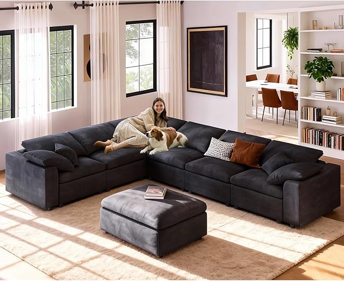 Oversized Modular Sectional Sofa Couch, Large 7 Seater Corner Sofa Modern U