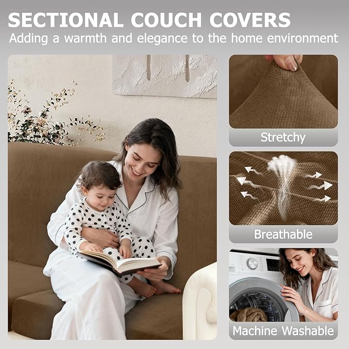 Arfntevss Sectional Couch Covers L Shape Couch Cushion Covers Slipcovers Fitted