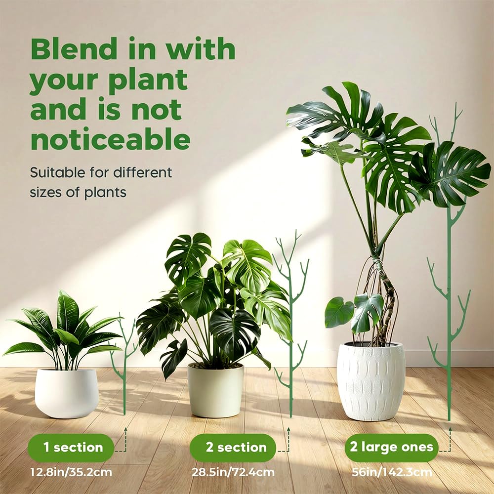 10 Pack Stackable Monstera Plant Support, Garden Plant Support Stakes for Indoor Outdoor Plants, Climbing Plant Support Structures Plant Holder Stick Moss Pole for Support Tall Potted Plants