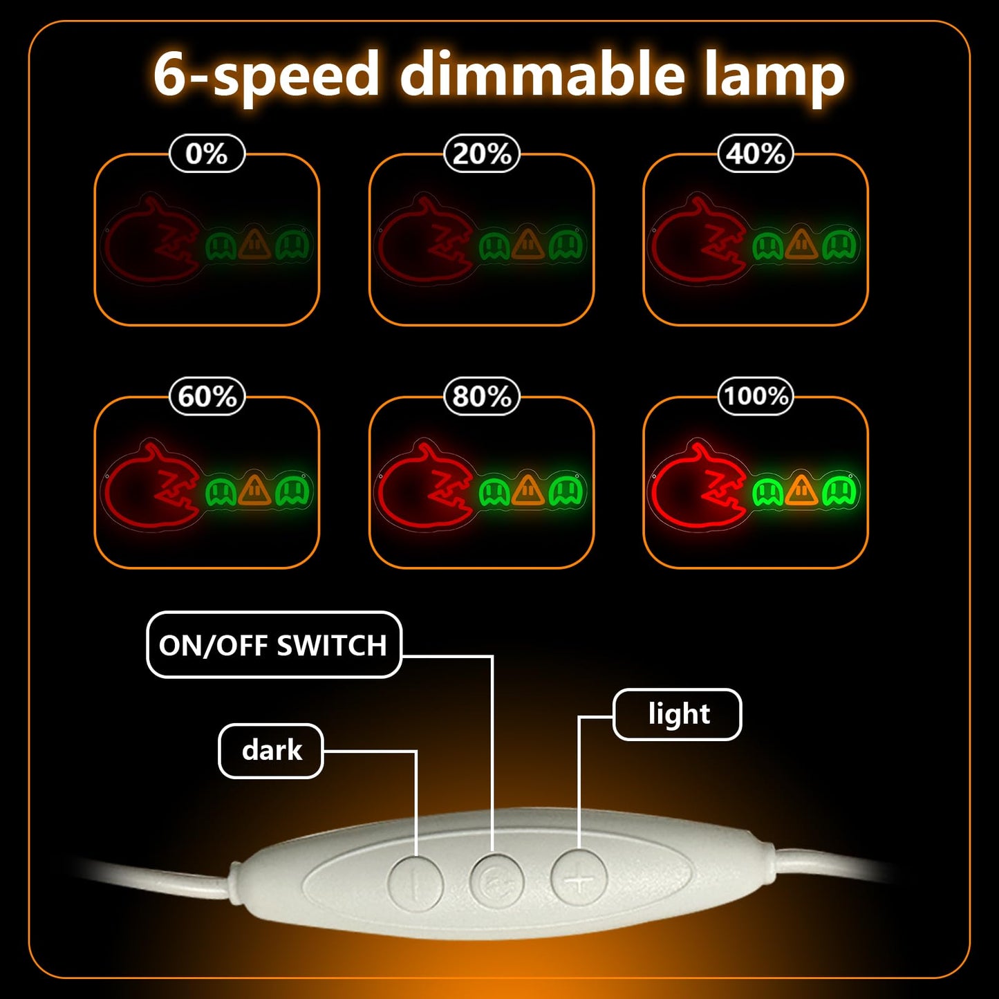 Halloween Gamer Neon Sign, Pumpkin Gaming Led Neon Light Signs for Wall Room Decor LED Lights Lamps for Game Room Doors Party Birthday Christmas Gift for Teenage Boys Dimmable USB Powered(16.5"*7.5")
