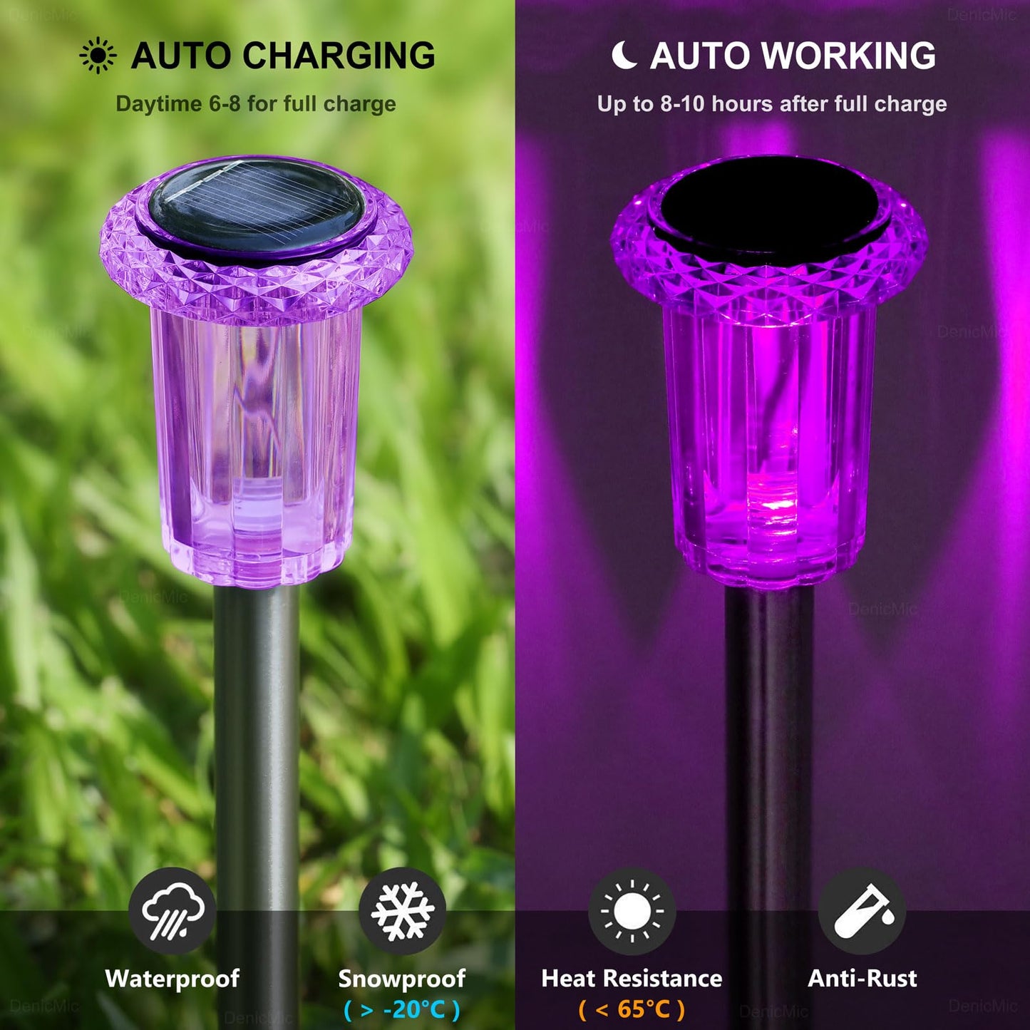 Gorrzai Christmas Solar Lights Outdoor 10 Pack Solar Pathway Lights Outdoor Halloween Decorations Waterproof Yard Lighting for Driveway Garden Walkway Path Landscape Lawn