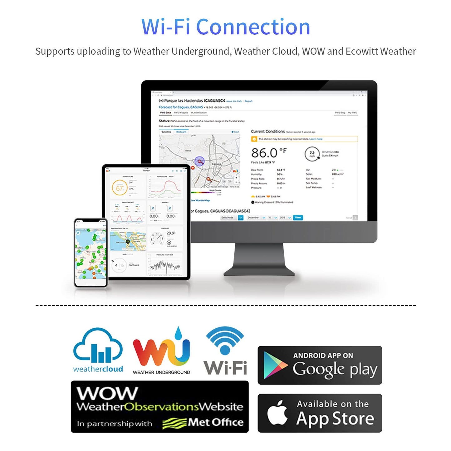 Ecowitt GW1106 Soil Moisture Meter Kit, Includes GW1100 Wi-Fi Gateway and WH51 Soil Moisture Sensor, 915 MHz