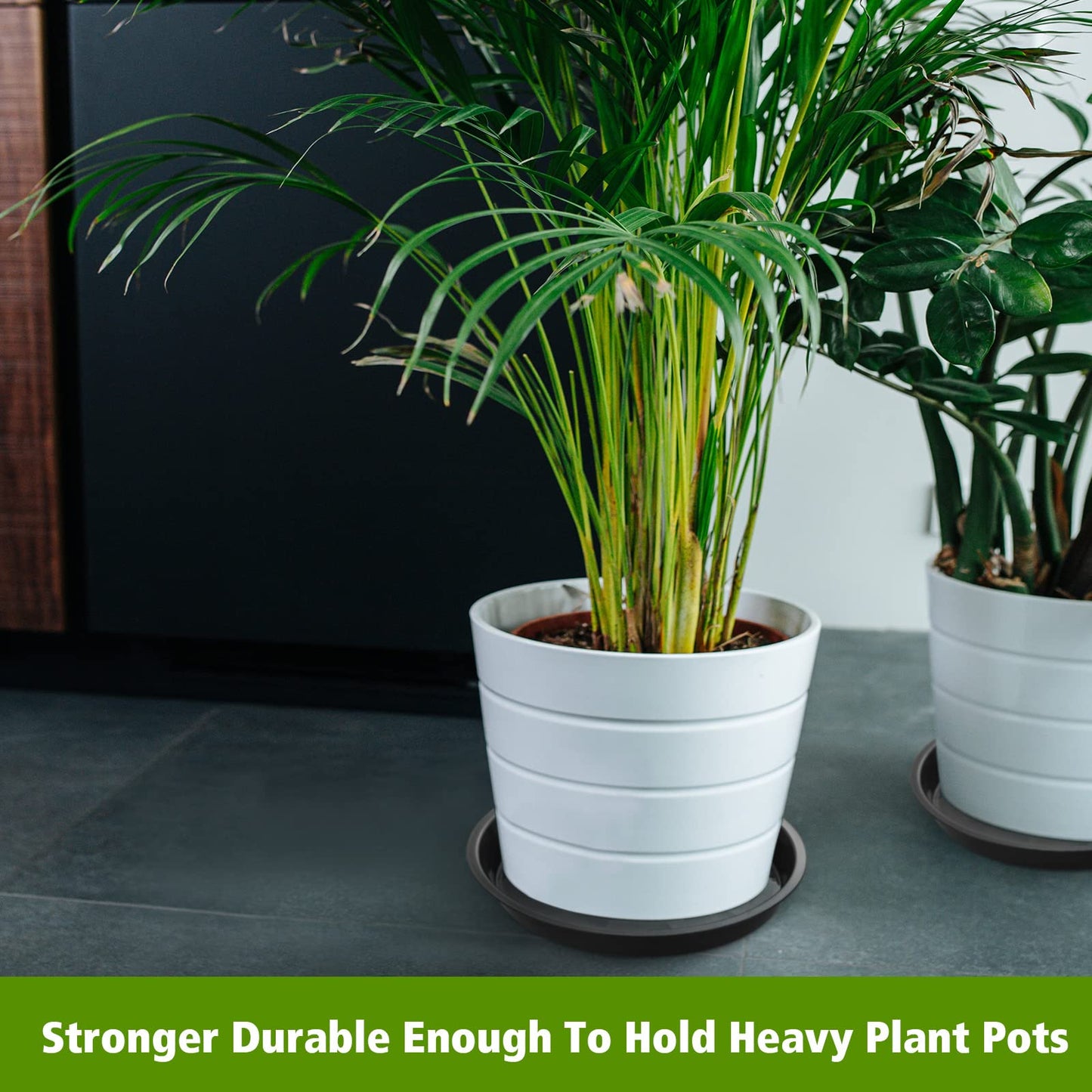 Honeydak 48 Pieces Plant Saucer Potted Plant Trays Round Plastic Drainage Tray Sturdy Drip Flower Saucers for Potted Indoor Outdoor Home Garden, 4/6/ 8/10/ 12/13 inches (Black)