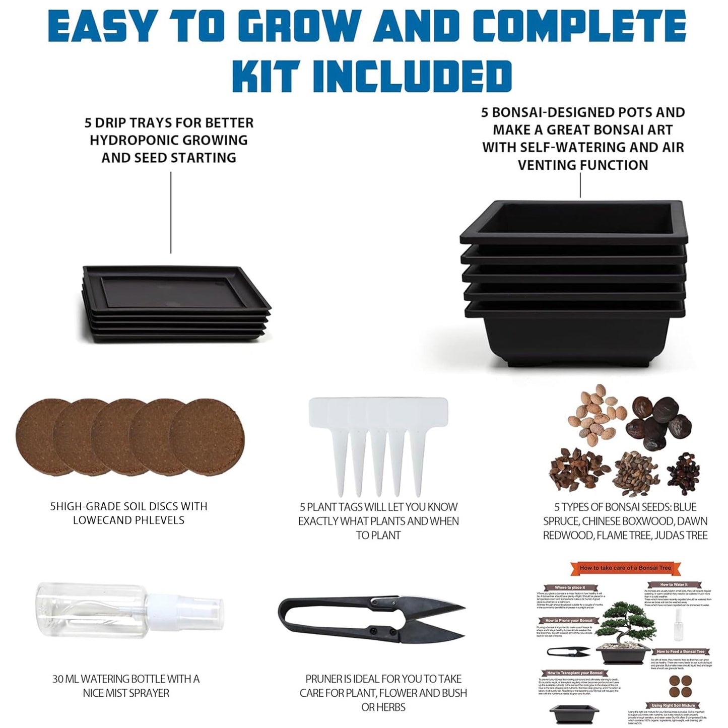 Bonsai Starter Kit, Growing Set Including Complete Gardening Tools with A Gift Box, Gifts for Women