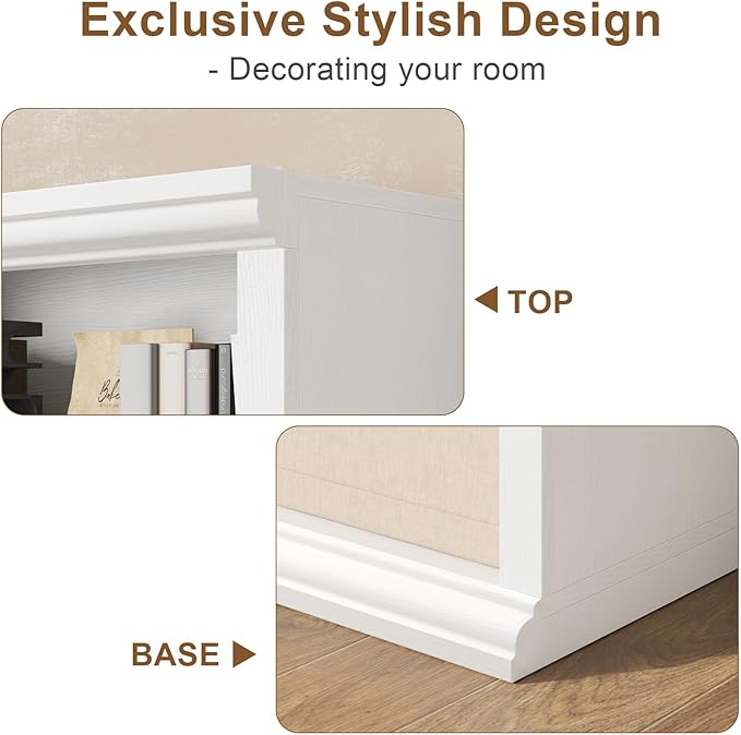 Rresyet 71.8" L *47.2“W Wooden Bookcase and Bookshelf – Extra Large Bookshelf