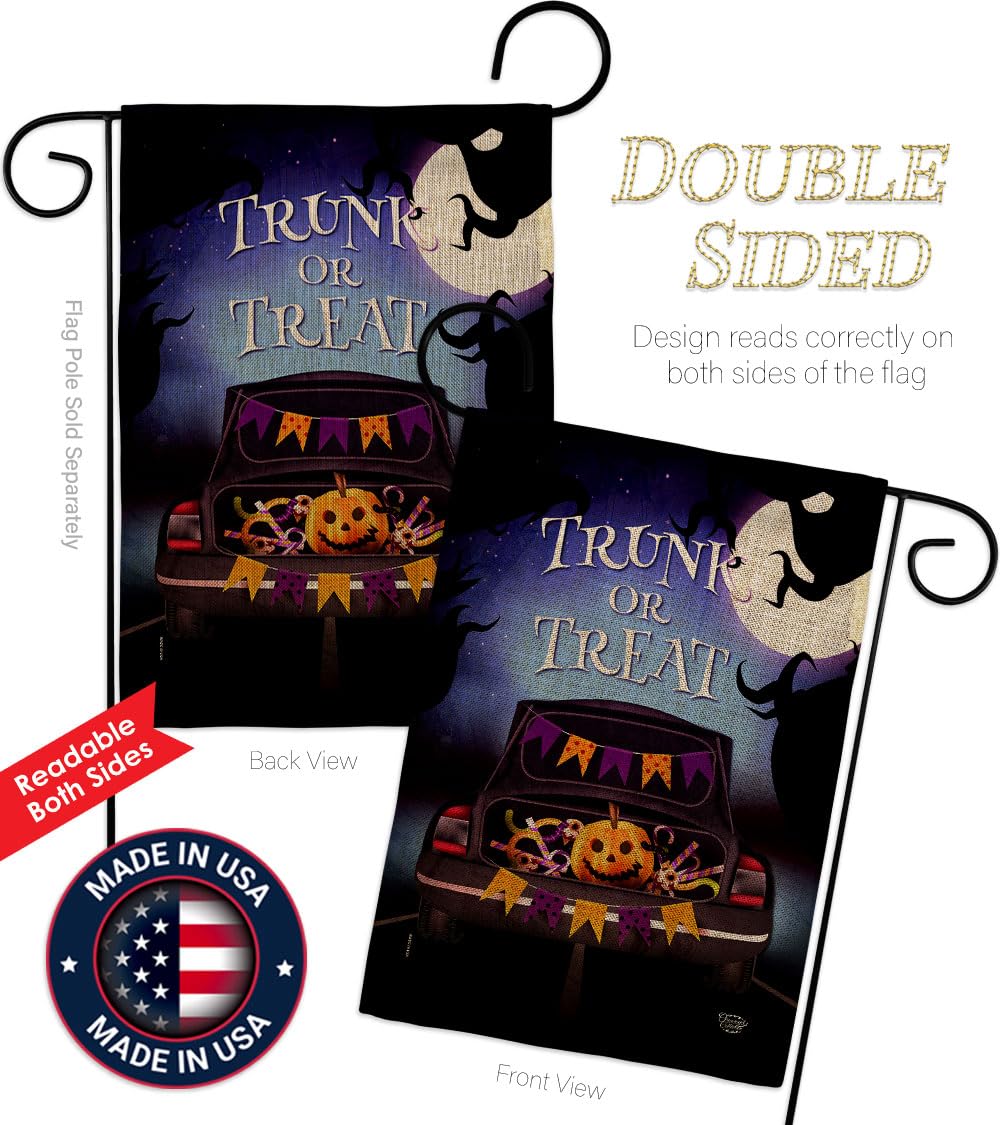 Ornament Collection Halloween 2 Pcs Banner Room Wall Art Flag Patio Lawn Garden Outdoor Indoor Tapestry Yard Grave Cemetery Signs Trunk Or Treat Front Porch Decor, Fall Gifts Made in USA