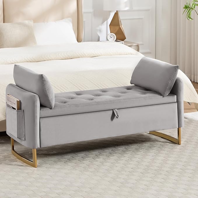 48" End of Bed Bench, Modern Storage Benches