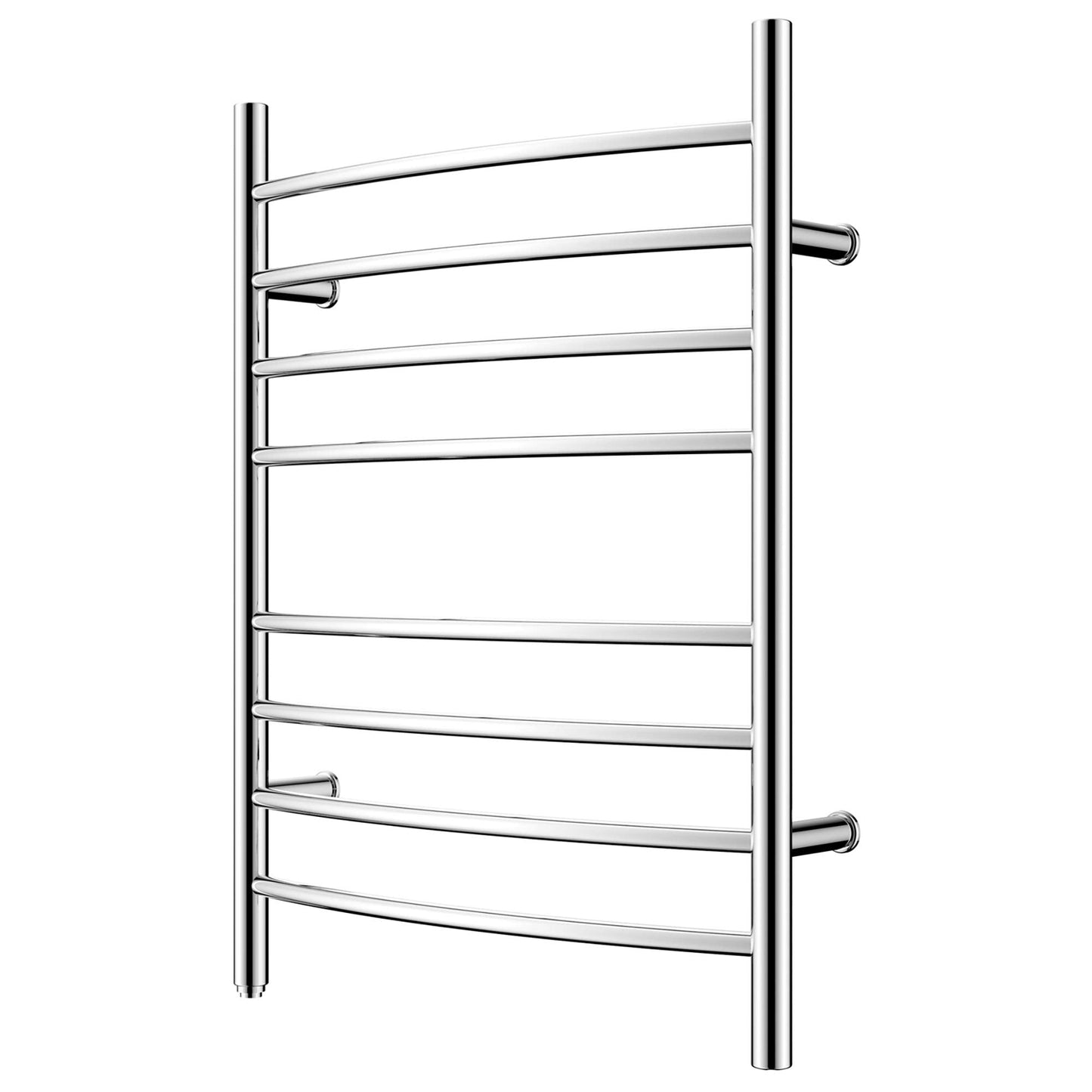 HEATGENE Towel Warmer 8 Bar Plug-in Curved Bath Towel Heater Towel Warmer for Bathroom Plug-in Drying Rack Brushed