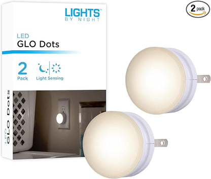 Lights by Night Night Lights Plug into Wall, 2-Pack, LED Plug in Nightlight, Warm White, Dusk to Dawn Sensor, Adults, Kids Room, Bedroom, Bathroom, Nursery, Hallway, Kitchen, 43950