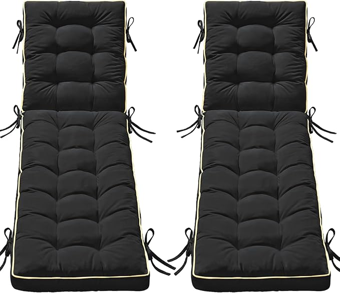 2 Pack 72x21 Inch Folding Chaise Lounge Cushion Quick Dry