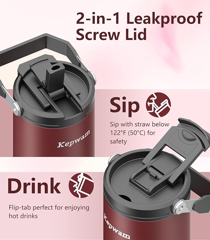 Kepwam Self-Heating Travel Mug 20oz, Temperature-Controlled Coffee Warmer Mug, Smart Travel Mugs Keep Coffee Drinks Hot, Heated Cup Great for Driver Outdoor Fits Car Cup Holders
