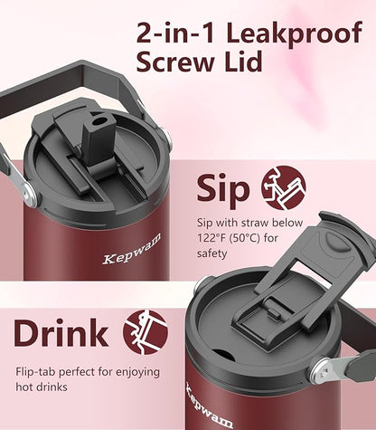 Kepwam Self-Heating Travel Mug 20oz, Temperature-Controlled Coffee Warmer Mug, Smart Travel Mugs Keep Coffee Drinks Hot, Heated Cup Great for Driver Outdoor Fits Car Cup Holders