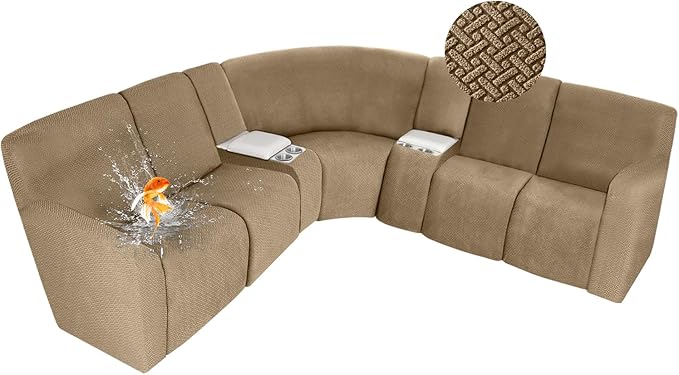 ALIECOM 100% Waterproof Recliner Sectional Couch Covers L Shape Stretch Corner