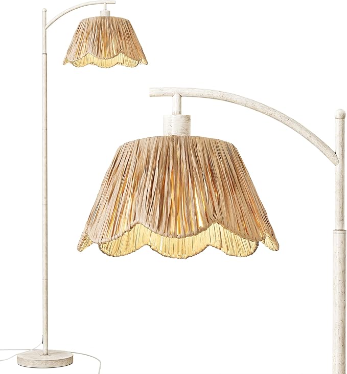 Oneach Farmhouse Floor Lamps for Living Room, Boho Floor Lamp for Bedroom
