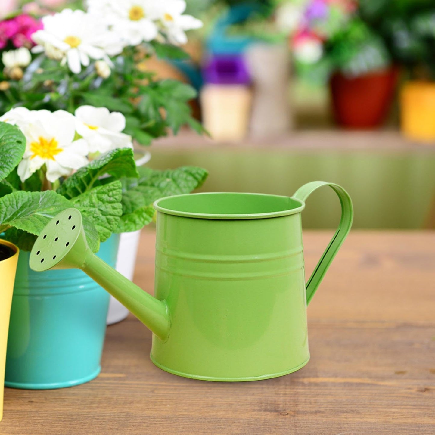 Small Watering Can, 1L Metal Flower Garden Watering Can, Gardening Tool Accessories for Outdoor Indoor Plants Lawn (Green)