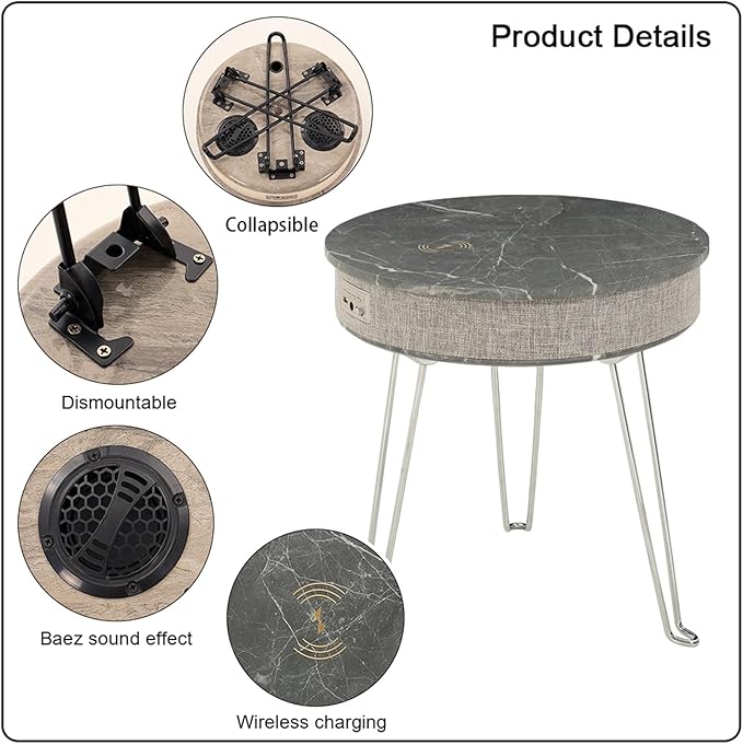 Louis Donné Smart Side Table, Foldable End Table