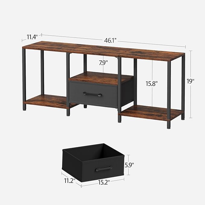 JARHETUN TV Stand with Fabric Drawer