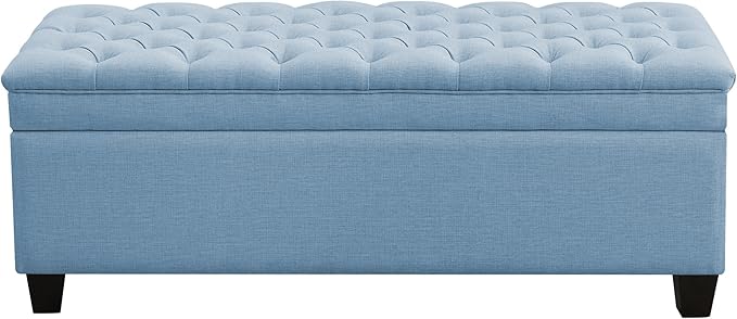 WUTUTUEE 51" Fabric Storage Ottoman Bench, Upholstered Rectangle End of Bed