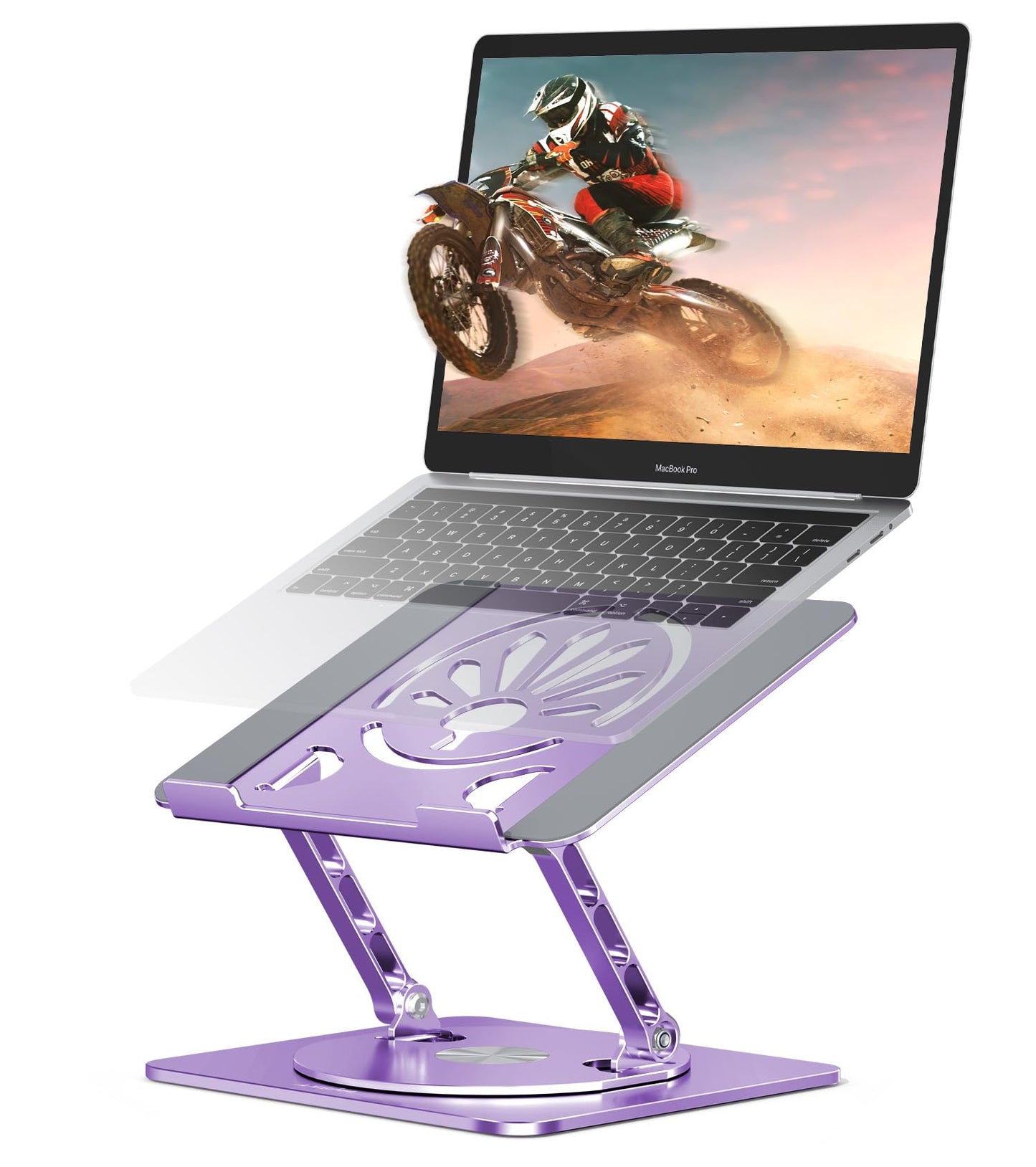 Axbima Adjustable Laptop Stand for Desk-360° Rotating Foldable Laptop Holder Ergonomic Laptop Riser for MacBook Pro/Air Dell HP Lenovo Notebook up to 16",Purple