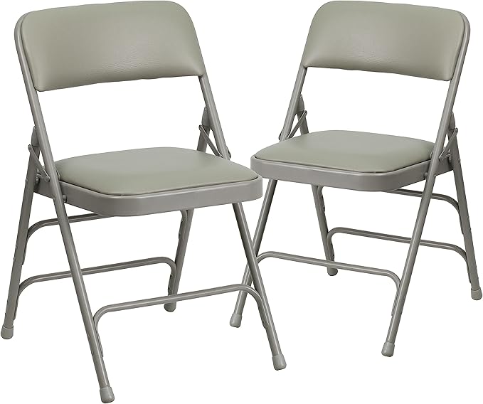 Flash Furniture 2 Pack HERCULES Series Curved Triple Braced & Double Hinged