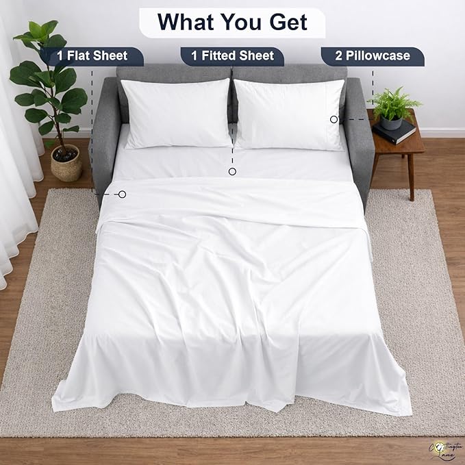 Cottington Lane Sleeper Sofa Sheets Queen Size, 4 Piece Premium Quality 100%
