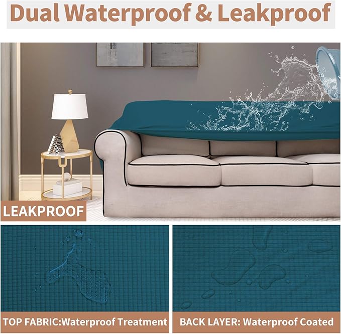 Easy-Going 100% Waterproof Couch Cover, Dual Waterproof Sofa Cover, Stretch