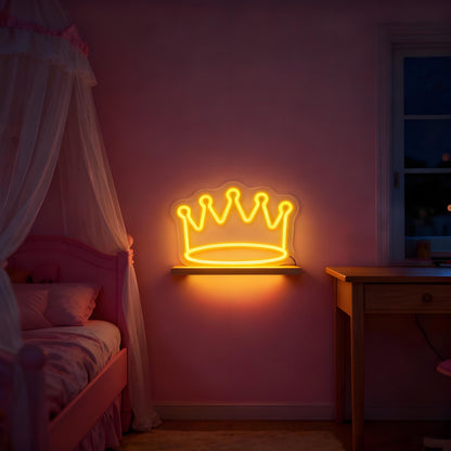 Neonawall Crown Neon Sign for Wall Decor Royal Light Up Business Led Sign Birthday Party Gift Led Decorative Night Signs Room Decorations Christmas Party Gift for Friend Family Girls Boys Home Bedroom