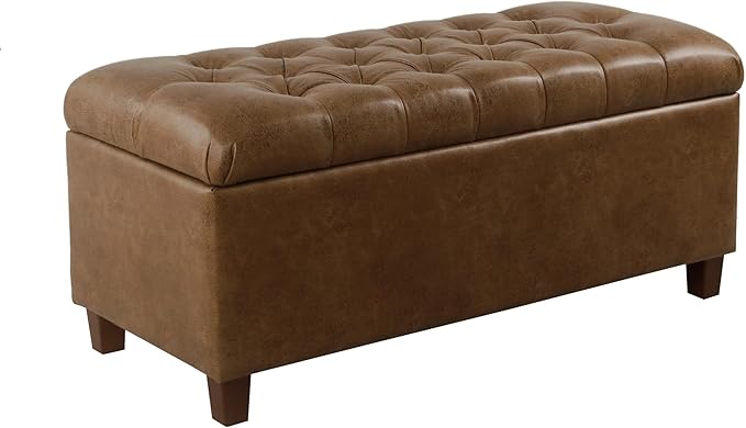 Homepop Home Decor | Button Tufted Storage Bench | Ottoman Bench