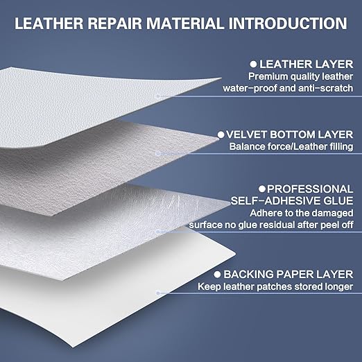 Self Adhesive Leather Repair Patch Kit, 31.4 in x 16 in Large Vinyl Leather