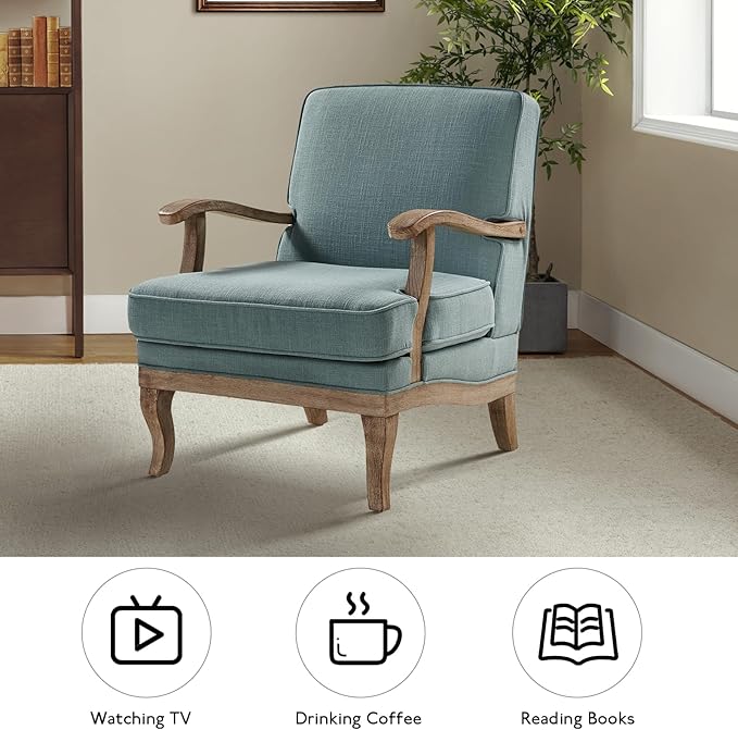HULALA HOME Mid-Century Modern Accent Chair, Upholstered Lounge Arm Chair