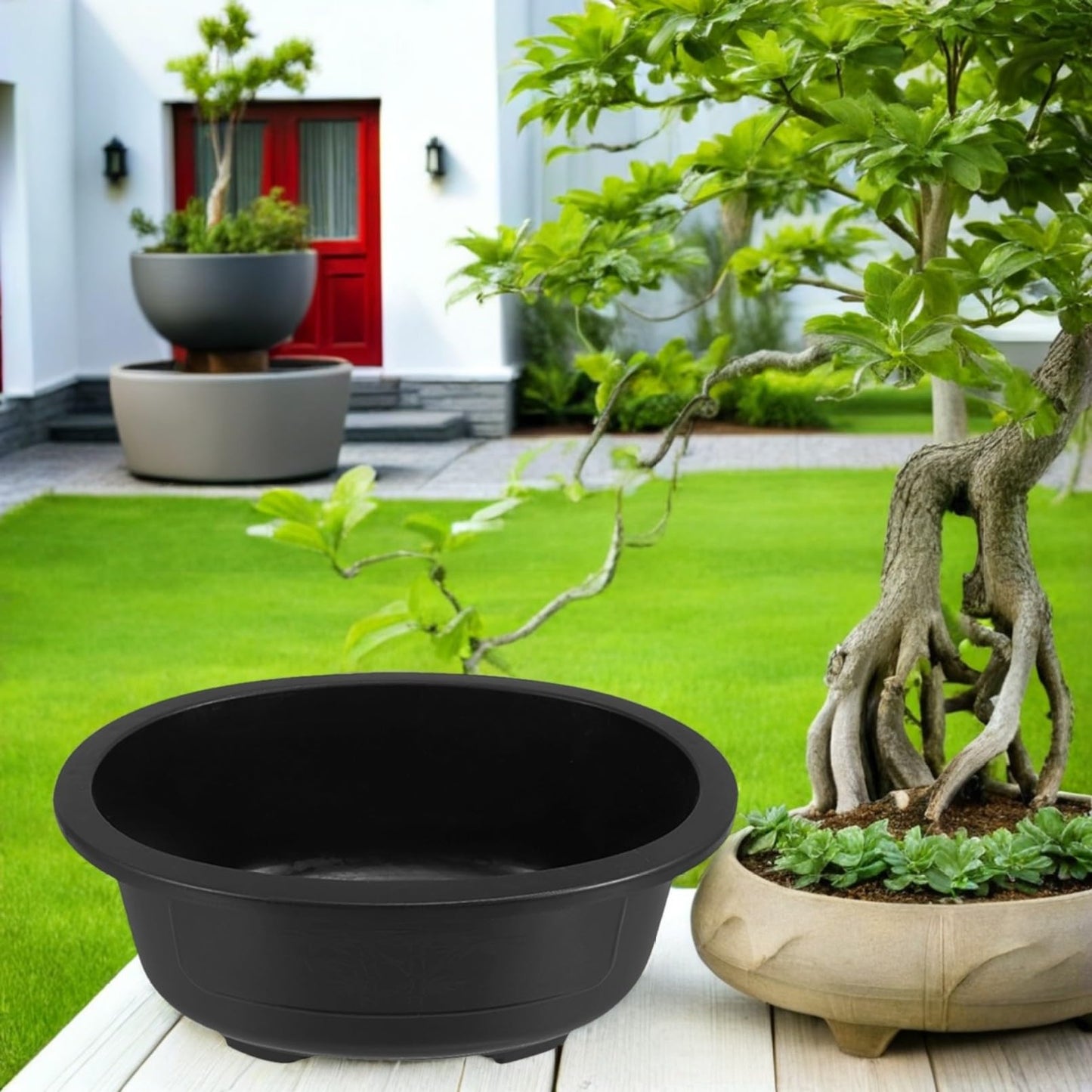 Toddmomy 2pcs Large Oval Planting Pots for Indoor and Outdoor Gardening Reusable Flower Planters with Modern Design for Home Balcony Garden Decoration
